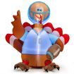 150 CM Inflatable Turkey Football Player with LED Lights for Thanksgiving