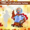 150 CM Inflatable Turkey Football Player with LED Lights for Thanksgiving