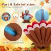 150 CM Inflatable Turkey Football Player with LED Lights for Thanksgiving