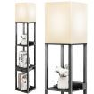 Modern Shelf Floor Lamp with 1 Drawer & 1 USB Port