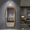 Hanging Wall-Mounted Mirror with Bamboo Frame