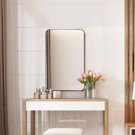 Bathroom Wall Mirror with Rounded Corner for Washroom