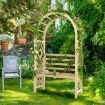 Wooden Garden Arbor with Relaxing Bench for Wedding & Party