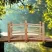 Wooden Bridge with Railing for Garden