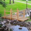 Wooden Bridge with Railing for Garden