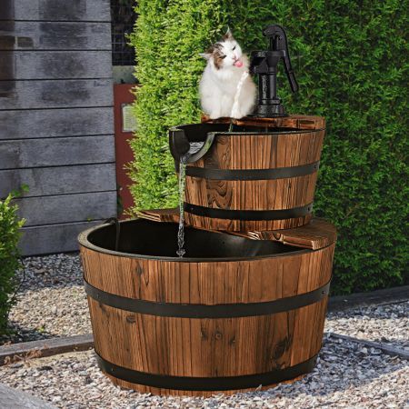 2 Tier Fountain Barrel for Garden