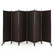 1.72m 6-Panel Folding Room Divider with Lockable Wheels