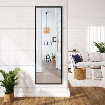 Full length Mirror with Height Adjusting Hanging Hooks for Bedroom