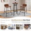 Low-Back Bar Stool with Backrest Footrest and Saddle Seat for Kitchen Pub