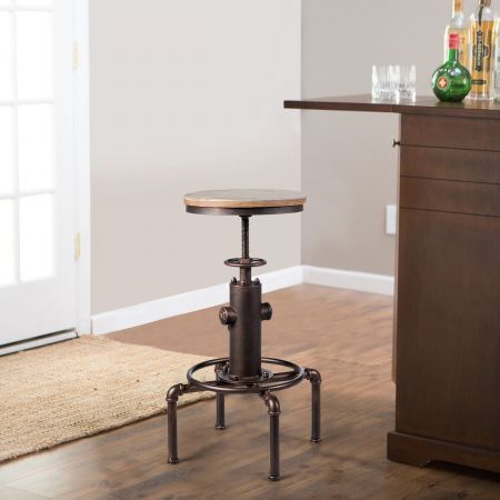Industrial Bar Stool with Adjustable Height for Restaurant/ Cafe/ Pub
