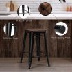 Set of 4 Metal Bar Stool with Solid Iron Legs for Dining Room