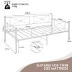 Metal Twin Size Daybed Frame with Steel Support for Bedroom