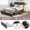 Queen Size Platform Bed with3 Drawers & Wooden Slats