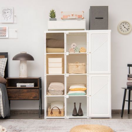 Portable Wardrobe Closet with Magnet Doors for Living Room