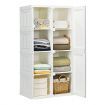 Portable Wardrobe Closet with Magnet Doors for Living Room