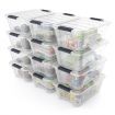 12 Pieces Stackable Plastic Storage Container with Durable Lid 12L