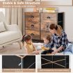 3-Tier Storage Dresser with 6 Drawers & Steel Frame