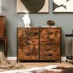 3-Tier Storage Dresser with 6 Drawers & Steel Frame