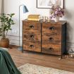 3-Tier Storage Dresser with 6 Drawers & Steel Frame