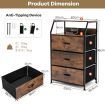 3 Chest of Drawers with Top Shelf & Metal Frame