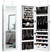 Lockable Jewelry Cabinet with 2 LED Lights for Daily Makeup