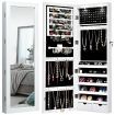 Lockable Jewelry Cabinet with 2 LED Lights for Daily Makeup