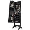 Full-length Lockable Jewelry Storage Armoire with 4 Tilting Angles