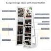 161CM (H) Jewelry Armoire with 360 degree Swivel Full Length Mirror & LED lights