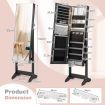 Freestanding Jewelry Cabinet with Full Length Mirror