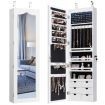 5 LED Lights Jewellery Cabinet with Full-Length Mirror for Bedroom