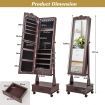 Jewellery Armoire with Full Length Mirror and Built-in LED Lights for Bedroom