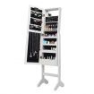 Standing Jewelry Armoire with 18 LED Lights and Mirror