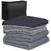 6.8Kg/9.1kg Anti-Stress Therapy Weighted Blanket With Removable Flannel Duvet Cover