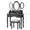 Dressing Table Set with Makeup Desk & Stool