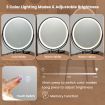 Dressing Table Stool Set with LED Makeup Mirror for Bedroom