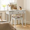 Dressing Table Stool Set with Flip Top Mirror & Storage Drawer