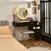 Makeup Vanity Set with Lighted Mirror & Storage Cabinet
