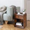 Set of 2 Nightstand with 1 Drawer and Storage Compartment