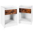 Set of 2 Nightstand with 1 Drawer and Storage Compartment