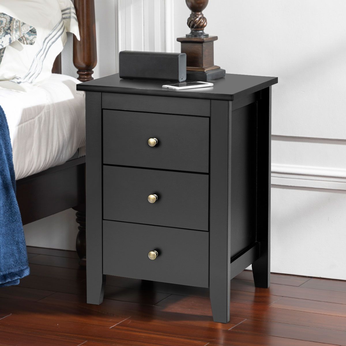 Bedside Table with 3 Drawers for Living Room and Bedroom