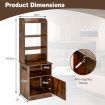 Multifunctional End Side Table with 6-Level Adjustable Shelves for Bedroom