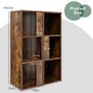 Freestanding 3-tier Bookshelf with 6 Compartments for Living Room/Bedroom