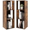 Freestanding 3-tier Bookshelf with 6 Compartments for Living Room/Bedroom