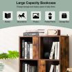 Freestanding 3-tier Bookshelf with 6 Compartments for Living Room/Bedroom