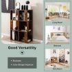 Freestanding 3-tier Bookshelf with 6 Compartments for Living Room/Bedroom