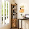 6-Tier Corner Bookcase with 5-Level Adjustable Shelf & Anti-Tipping Kits