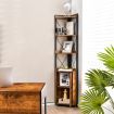 6-Tier Corner Bookcase with 5-Level Adjustable Shelf & Anti-Tipping Kits