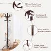 Practical Birch Coat Stand with 360 degree Rotating Top Tier for Hat & Jacket