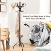 Practical Birch Coat Stand with 360 degree Rotating Top Tier for Hat & Jacket