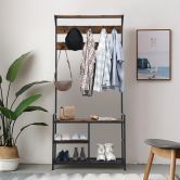 3-In-1 Multifunctional Coat Rack Stand with Storage Shelf for Entryway